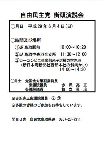 H29.6.4 街頭演説会チラシ